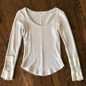 Free People Thermal with Lace Sleeve